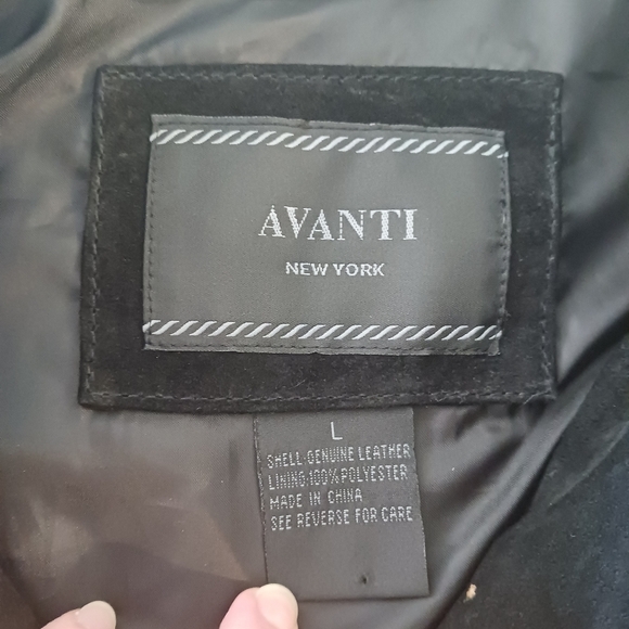 Vintage Size Large Avanti Womens Suede Jacket Leather Black Floral Embroidered - Picture 11 of 16